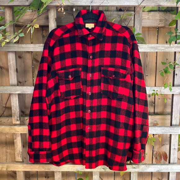 SOLD DO NOT BUY - Vintage L.L. Bean Buffalo Plaid Wool Shirt Jacket - Picture 2 of 4